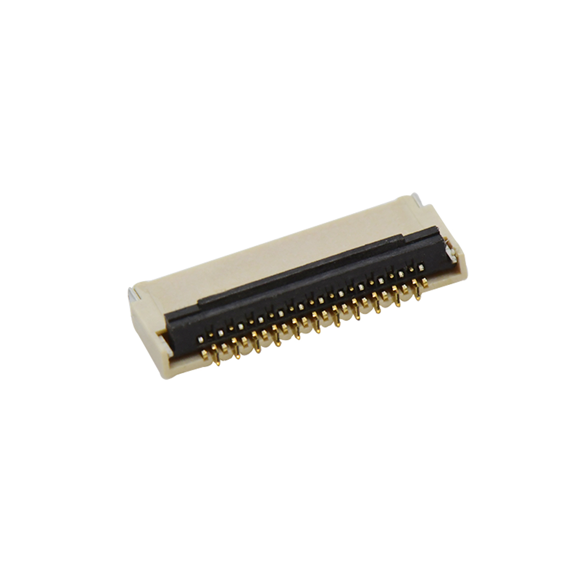 Pitch 0.30mm H0.9mm双排卧贴后掀盖双面接 FPC 23pin 本色 镀全金G/F
